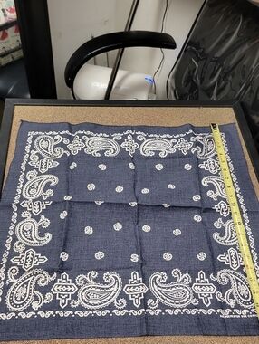 Vintage Navy Blue Paisley Bandana